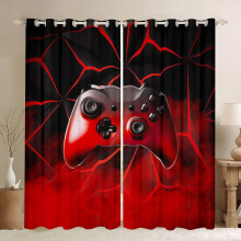 Homewish Games Boys Curtains for Bedroom 66" Wx90 L, Kids Gamer 30%-50% Blackout Curtains for Living Room Gamer Curtains & Drapes Gaming Game Control