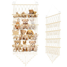 Flintronic 4-Layer Plush Toy Storage, Stuffed Toy Storage Hammock, Washable Large Capacity Toy Storage Net, Safe Stable Nursery Hanging Organizer for
