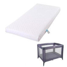 Joie Kubbie Travel Cot Foam Mattress with Hypoallergenic Water Resistant Quilted Cover Compatible, Comfortable & Portable (90 x 52 x 7.5 cm)