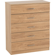 Seconique Dakota 5 Drawer Chest in Oak Effect