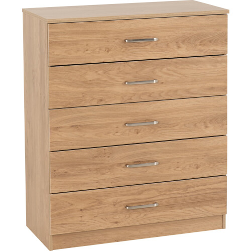Seconique Seconique Dakota 5 Drawer Chest in Oak Effect