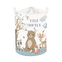HUUMONSS Woodland Animals Baby Laundry Hamper Collapsible Clothes Kids Storage Basket Large Bear Deer Boys Girls Gift Toy Box Bin for Nursery Room, G