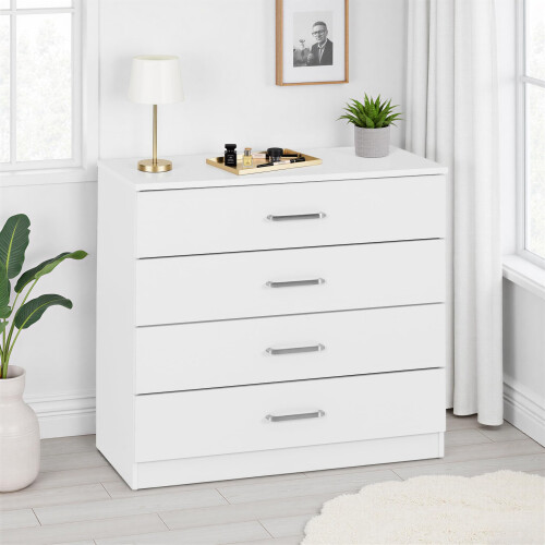 Seconique Seconique Dakota 4 Drawer Chest in White 1