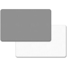 2 Pack Travel Cot Fitted Sheets (95 x 65 cm) - 100% Microfiber, Breathable, Soft & Cozy (White & Grey, 95 x 65 cm)