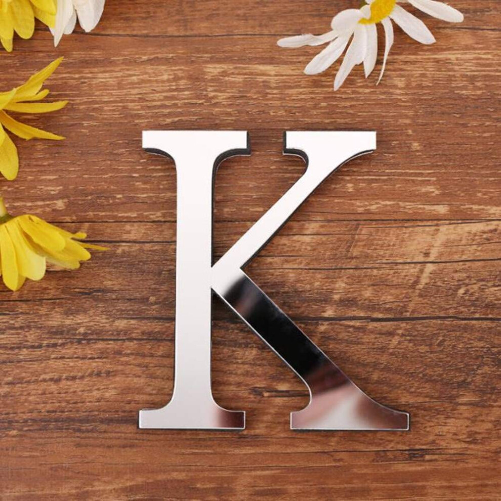 Freeas Diy Alphabet Letters,3D Acrylic Mirror Wall Stickers 26 Letters Heart & Shape Arbitrary Collocation Room Nursery Hanging Decor For Home Office