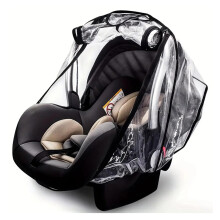 Universal Baby Car Seat Rain Cover with Side Ventilation and Quick-Access Large Window, Transparent - Fits Most Infant Car Seats & Travel Systems, Wa