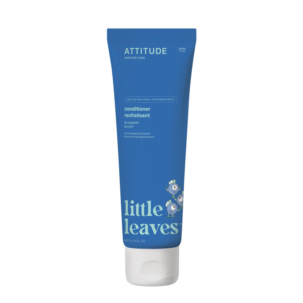 Hair Conditioner For Kids, Dermatologically Tested Products, Plant- And Mineral-Based Detangler, Vegan, Blueberry, 240 Ml Attitude