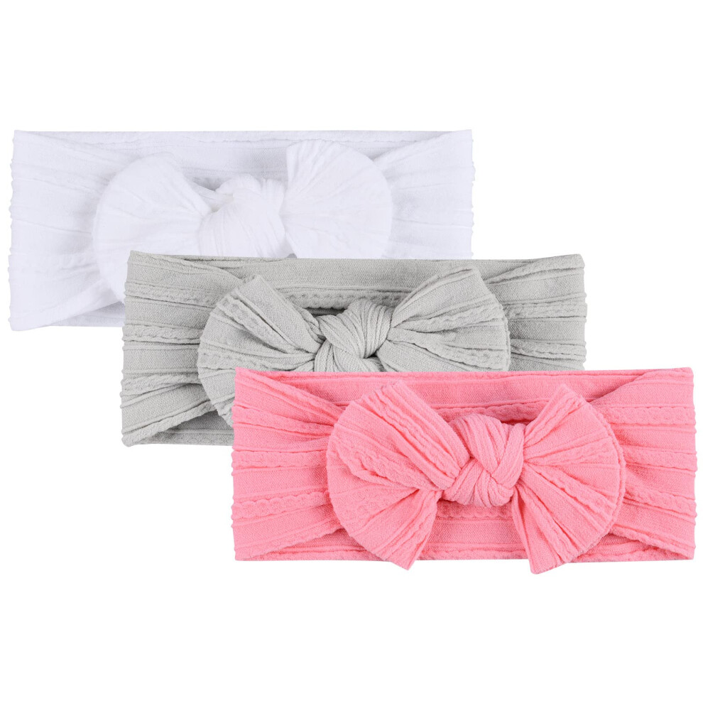 Baby Girl Nylon Headbands, 3Pcs Newborn Headbands & Bows, Toddler Hair Accessories Aolso
