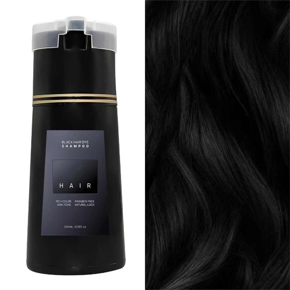 Hair Dye Shampoo Women,3 In 1 Hair Dyeing+Nourishing+Growing Natural Shampoo,Full Coverage Gentle Hair Dye Shampoo, Hair Instant D Black Katslyn