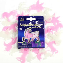 Naler 24pcs Glow in The Dark Unicorn Stickers for Bedroom Decor Self-Adhesive Wall and Ceiling Decals for Boys and Girls Auto Illuminated Night Lights