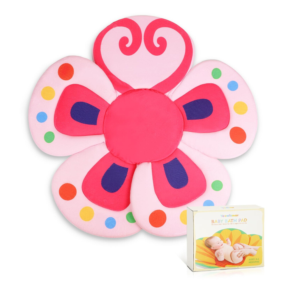 Yooxarmor Baby Bath Flower For Sink, Non-Slip Flower Bathtub For Infants 0-6 Months, Soft Baby Sink Bath Cushion For Babies Bath Time, Newborns Bath
