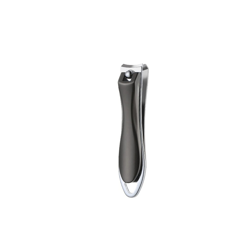 Black Nail Clippers With Precise Curved Blades And Ergonomic Grip, Stainless Steel Toenail Cutter