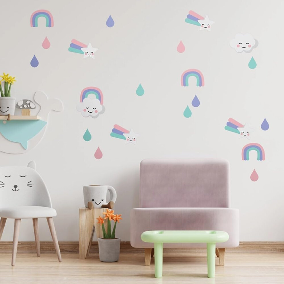 My Nametags Rainbow Wall Stickers | Peel-And-Stick, Removable & Repositionable Wall Decals | Room Decor For Kids' Bedroom, Nursery, Playroom