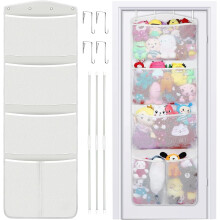 Stuffed Animal Storage, with 3 Large Pockets and 2 Medium Pockets, Over The Door Organizer Storage for Closet, Baby, Plush Toy, Hanging Door Organize