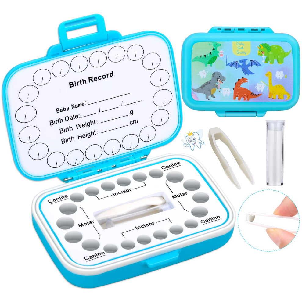 Tooth Keepsake Box, Tooth Fairy Box Lost Teeth Holders For Kids, Tooth Saver, First Tooth Container, Baby Teeth Storage For Boys And Girls, Bl Caffox
