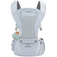 Bebamour Baby Carrier Newborn to Toddler Baby Carrier Hipseat 0-36Months with Head Hood, 3 PCS Teething Pads, Waist Extender, Storage Bag & Pacifier