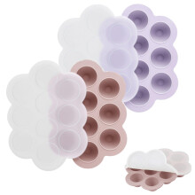 PandaEar 2 Pack Silicone Baby Food Freezer Tray with Lids, Baby Food Perfect Storage Container for Homemade Baby Food, Fruit, Purees and Breastmilk (