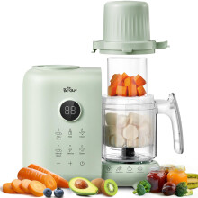 Bear Baby Food Blender with Two Layer Steam Baskets, 6 Multifunctions Food Processor Steamer Puree Blender, Baby Food Maker with Bottle Warming, Ster