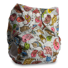 Littles & Bloomz, Reusable Pocket Cloth Nappy, Fastener: Popper, Set of 1, Pattern 73, Without Insert