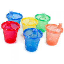 Nuby ID91121A Pick Nick Drinking Cup Set With 6 Cups And 6 Lids 210ml, Assorted Colors