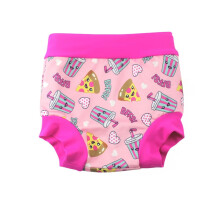 BabyPreg Baby Kids Swim Nappies Cover Diaper Pants High-Waisted Belly Protection Swimming Shorts (Pink (Drink), 0-2 Years)