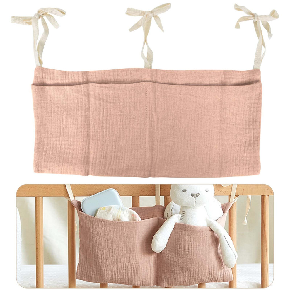 Baby Crib Cabin Bedside, Crib Storage Pocket, Hanging Storage Bag, 100% Cotton, 2 Pockets Bedside Hanging, Diaper Nursery Organizer For Cloth Naapesi