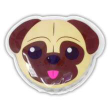 Dynamik - 2-in-1 Reusable Hot & Cold Kids Gel Pack - Pug. Childrens Cold Compress for Relief from Fevers, Bumps, Bruises, Cuts & Injuries. Allergy-Fr