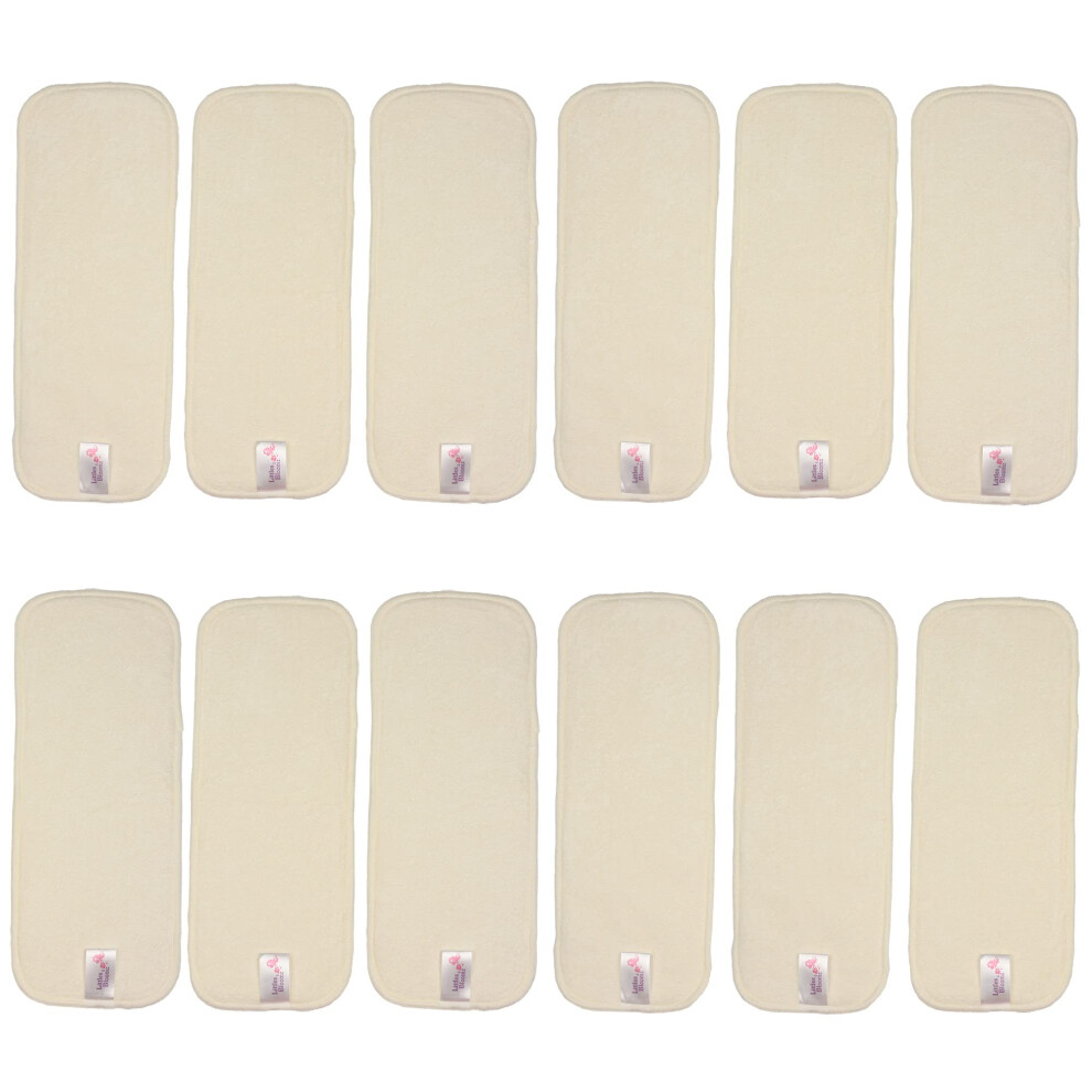 Littles And Bloomz 12 Bamboo Reusable Nappy Insert Cloth Diaper Booster, Bb12 Littles & Bloomz