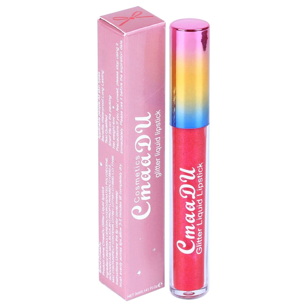 Cream Long Lasting Matte Glitter Liquid Lipstick Waterproof Nude Shimmer Lip Gloss 3Ml