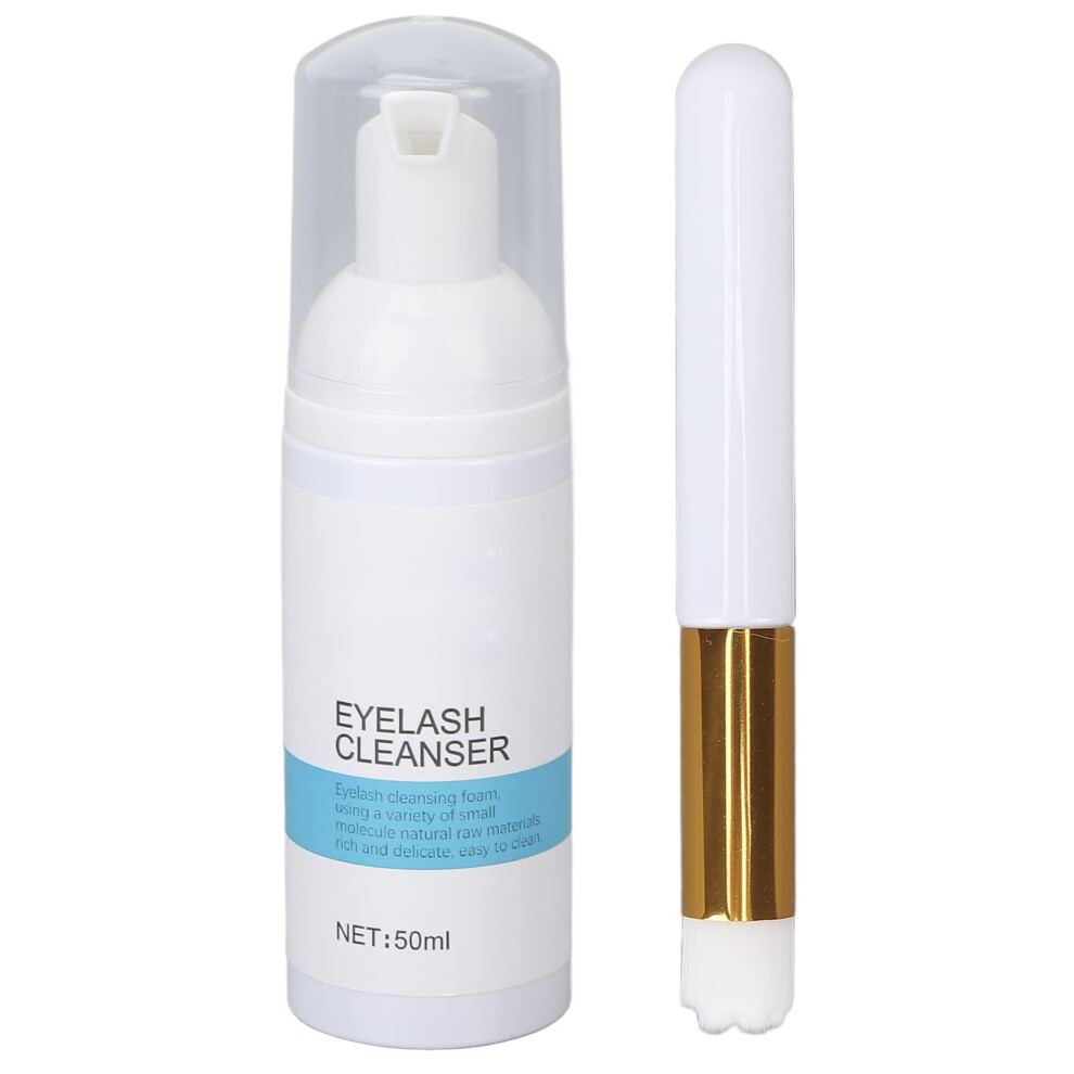 Eyelash Cleanser with Brush, Foaming Lash Shampoo for Extensions, Gentle Makeup Removal