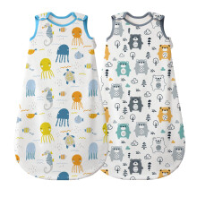 Mosebears Baby Sleeping Bag Summer 2 pack Cute Animal Cartoon Washable Blanket 0.5 tog for Girls and Boys Portable Blanket Sleeveless Sleeping Bag (B