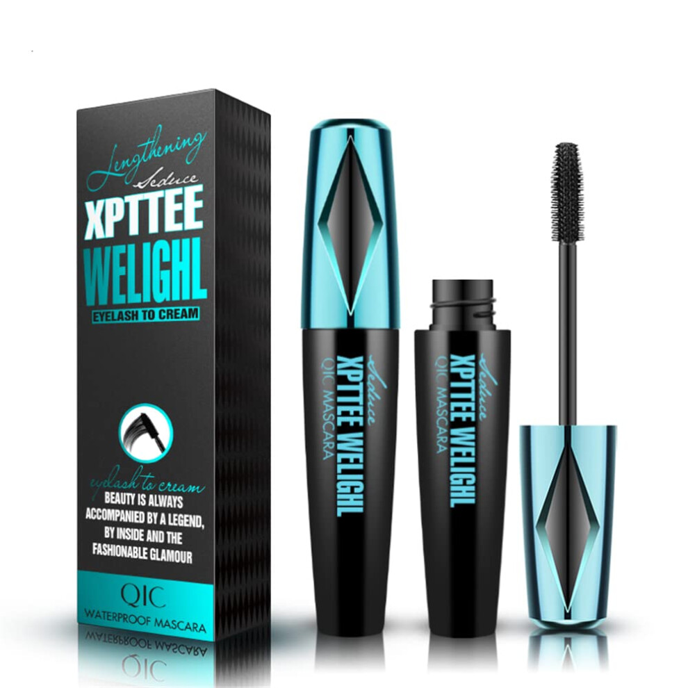 4D Silk Fiber Waterproof Mascara Black, Lengthening and Volumizing, Smudge Proof Long Lasting