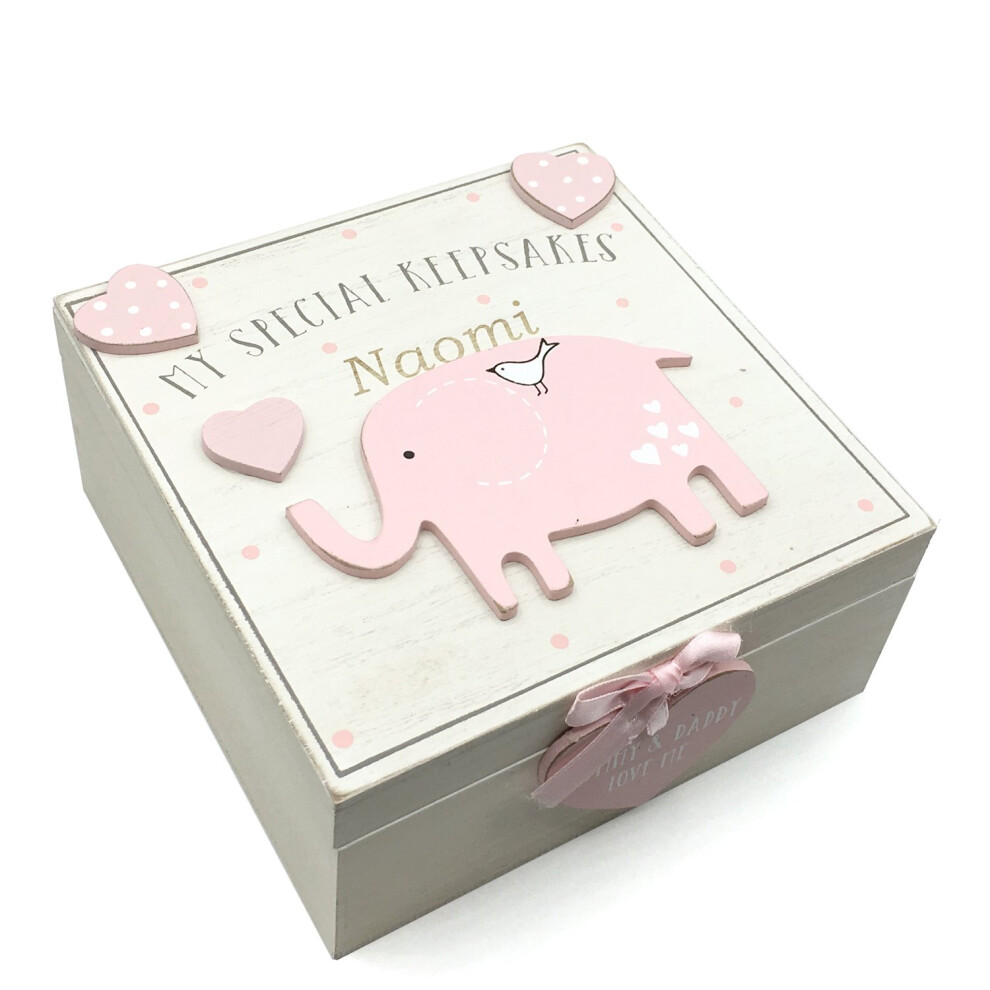 Personalised Baby Girl Wooden Memories Keepsake Box Vintage Style Ukgiftstoreonline