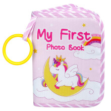 Aolso Baby Photo Album, Baby Memory Book Soft Cloth Book, Unicorn Photo Album, Family First Year Memory Photo Book Album, My First Photo Book for Fam