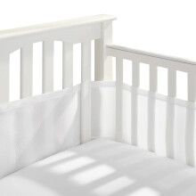 Purflo Breathable Cot Bumper (2pcs) | Safe Alternative to Traditional Baby Cot Bumpers | Machine Washable Mesh & Easy Install Fixings | Fits Cot Bed