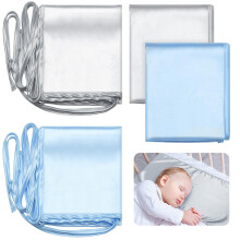 Hosuly 2 Pcs Satin Bassinet Sheet Baby Hair Soft Silk Feeling Sheet Baby Bassinet Sheets for Rectangle Cradle Bassinet Pad Mattress Boys and Girls Ne