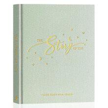 Lanpn Baby Memory Book - Linen Keepsake - The Story of You - Newborn to 5 Year Journal Scrapbook Photo Album for Boy or Girl (Green, 154 Pages)