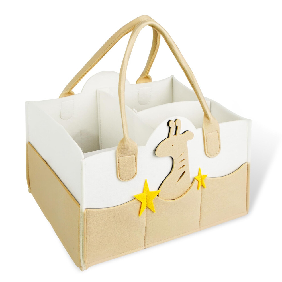 Baby Nappy Caddy, Newborn Diaper Caddy With Detachable Divider, Sturdy Portable Tote Nappy Organisers, Newborn Essentials For Baby Shower Gift Boenfu