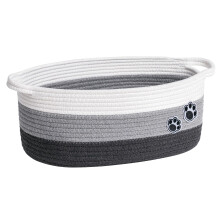 TIMEYARD Dog Toy Basket Gift Basket Empty, Woven Storage Baskets for Towels, Cute Dog Storage Bins with Handles, Small Cotton Rope Baskets for Shelf,