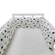 Aocase All-Round Breathable Cot Bumper & Bed Guard Cushion Set Airwrap Breathable Mesh Cot Bumper & Bed Guard Adjustable Cot Liner with Padded Headbo