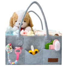 SHAROM Nappy Caddy Organiser. Sturdy & Portable Baby Diaper Cady with 3 Big Adjustable Compartments & 8 Big Pockets For Storage. Washable Diaper Cadd