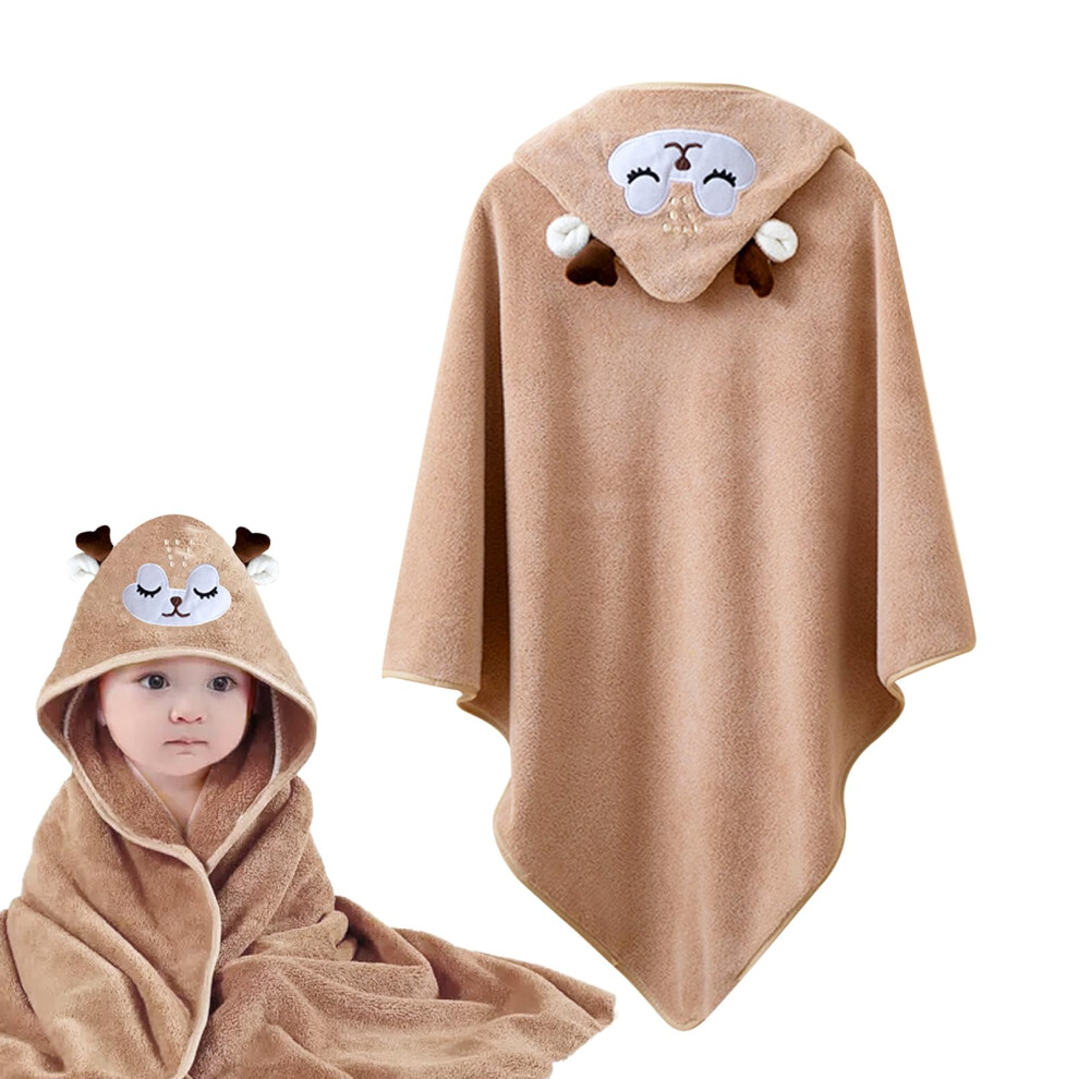 Hooded Baby Towel, Ultra Soft Bath Towels Newborn With Hood For Boy And Girl (Brown) Brown Xdealcozyxc