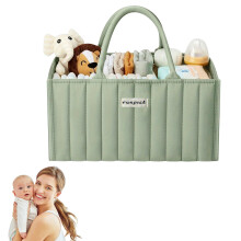 Nappy Caddy – Baby Essentials for Newborn, Stylish Nappy Caddy Organiser with Removable Divider, 15x10x7" Nursery Storage Bag for Mum-to-Be, Newborn