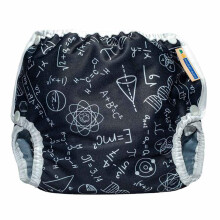 Mother-ease Airflow Nappy Wrap, XS-XXL, Dino/Sunshine, Waterproof Polyester with PUL, Breathable Reusable Cover, Popper Fastening (Wiz Kid, XL)