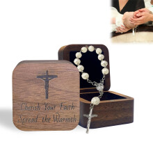 My First Rosary and Keepsake Box, Baby Rosary Keepsake Box Christening Baptism Gift for Girl or Boy, Catholic Baby Shower First Holy Communion Gift,