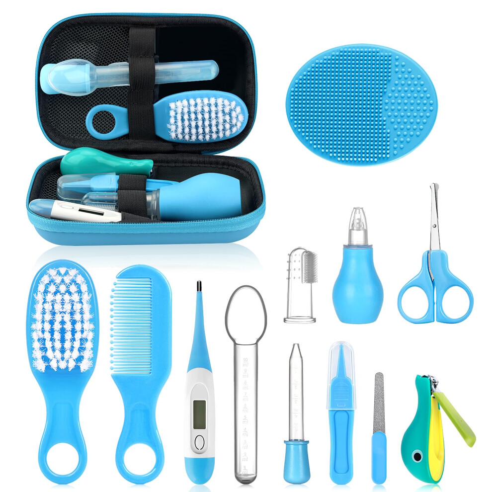 Baby Healthcare And Grooming Kit, Portable Baby Safety Care Set, Baby Essentials Kit For Newborn ( 13 In 1) Blue Uhfi