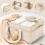 SEESUNO 3 Pcs Nappy Caddy Organiser Set, Washable Diaper Storage Bag with Compartments 5