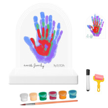 HuBorns - Baby Hand and Footprint Kit & Family Handprint Kit with 4 Handprint Spaces, Hand and Foot Print for Baby Painting Frame, Perfect as New Bab