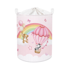 HUUMONSS Rainbow Animals Baby Laundry Hamper Collapsible Clothes Kids Storage Basket Large Girls Gift Toy Box Bin for Bedroom, Balloon, 63L