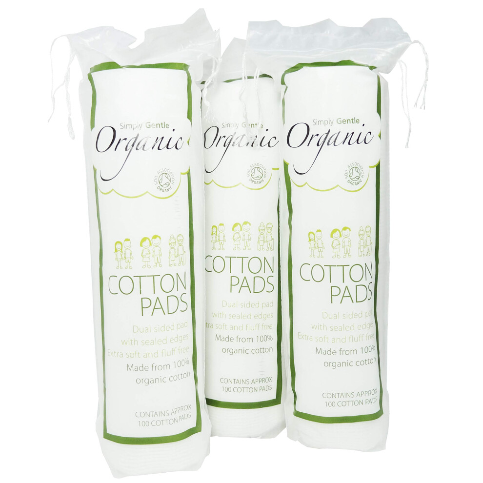 Simply Gentle Organic Cotton - Pack Of 100 Pads (Pack Of 3)